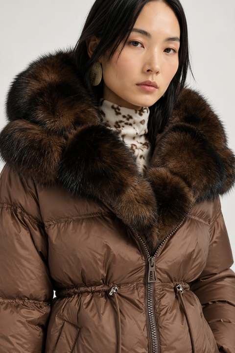Down Parka with Fox Fur
