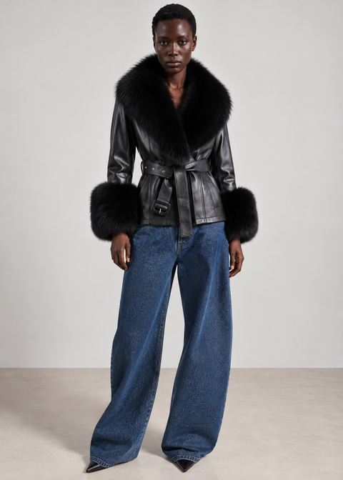 Allegra schwarze Lederjacke