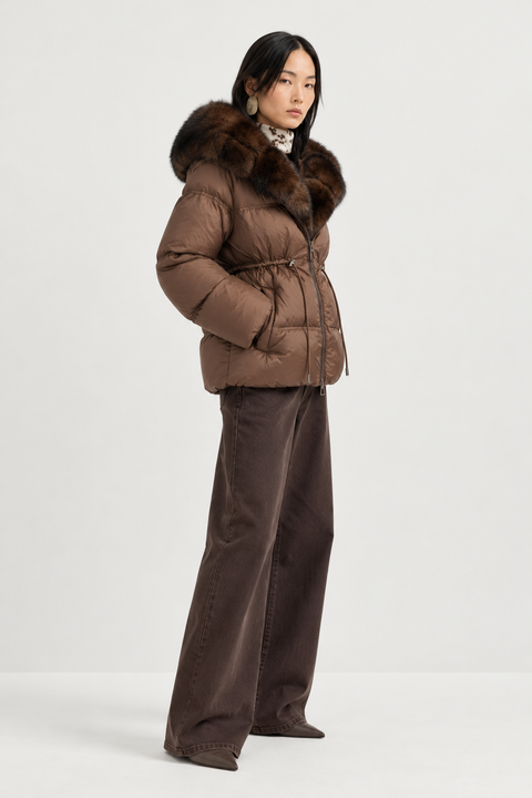 Down Parka with Fox Fur