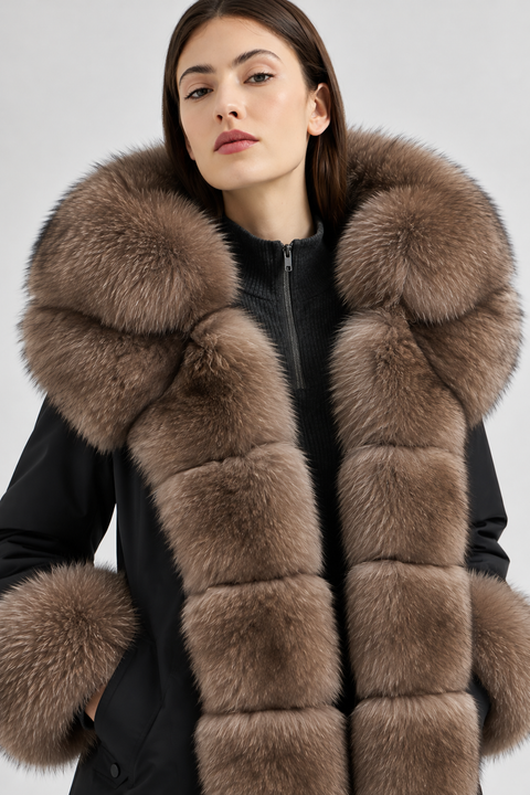 Parka doublée en fourrure de renard