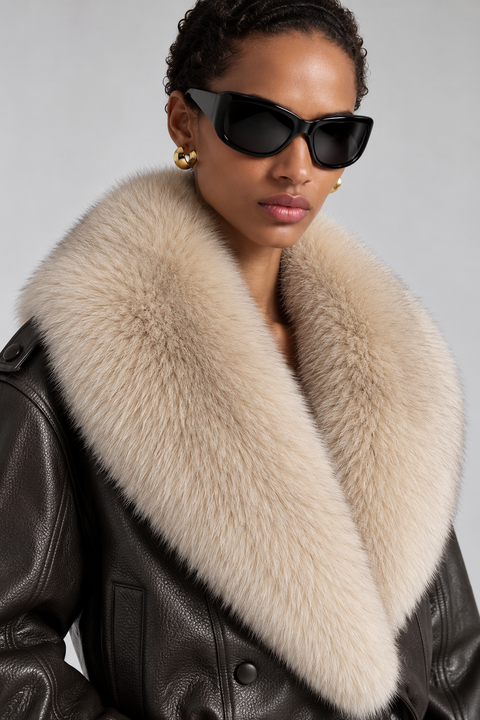 Leather Jacket with Fur