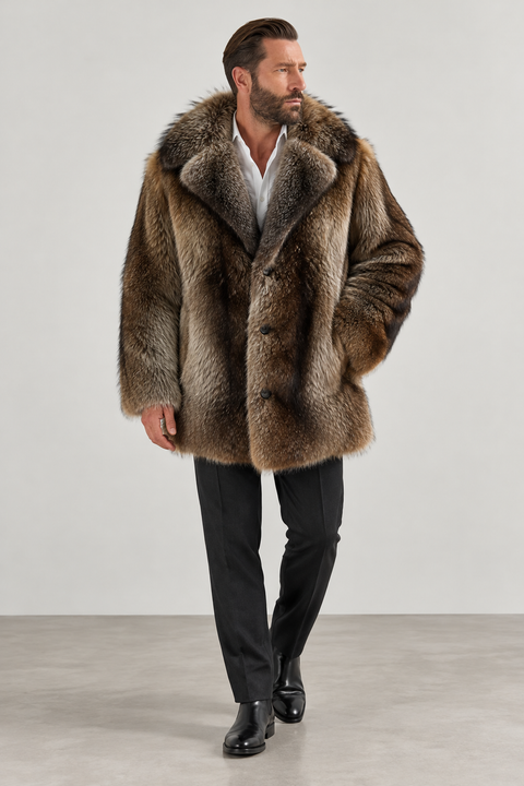 Men Raccoon Fur Coat