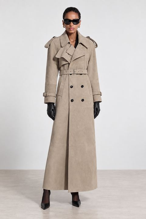 Suede Trench Coat