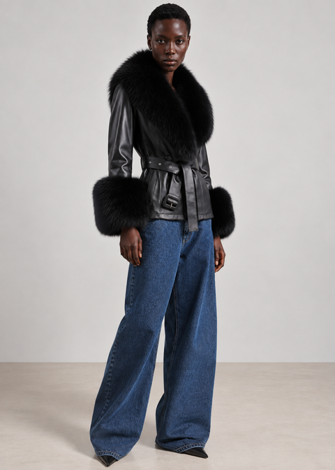 Allegra schwarze Lederjacke