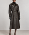 Trench lungo in vera pelle